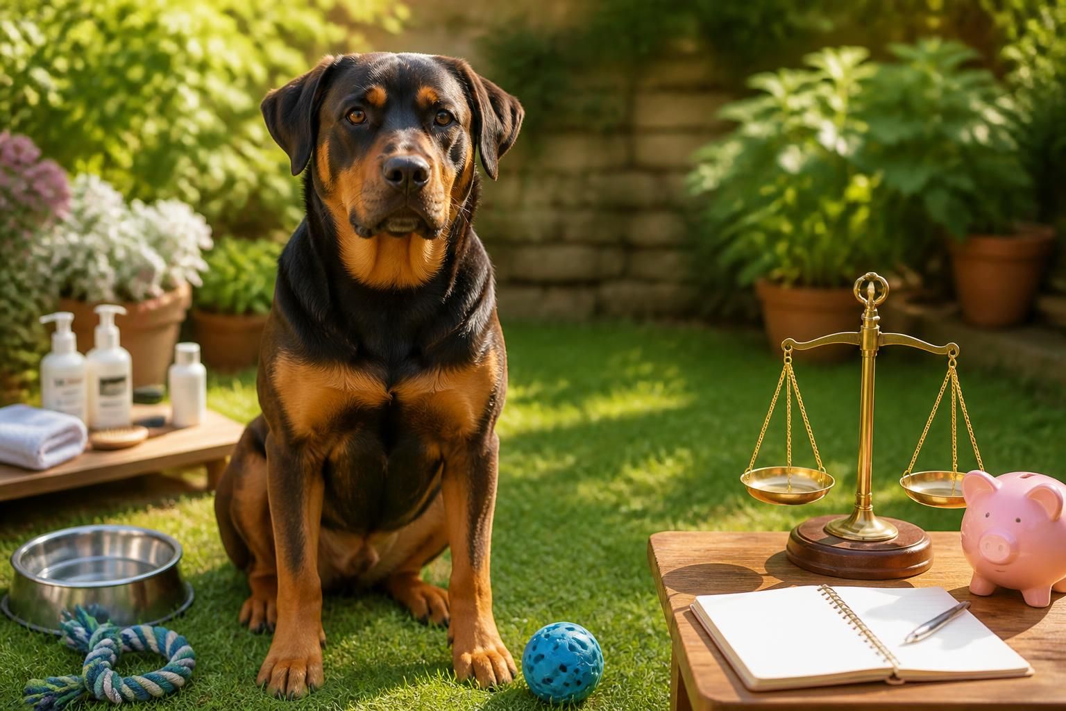 découvrez tout sur le labrador croisé rottweiler : son caractère, sa santé et le budget mensuel nécessaire pour bien l'élever.