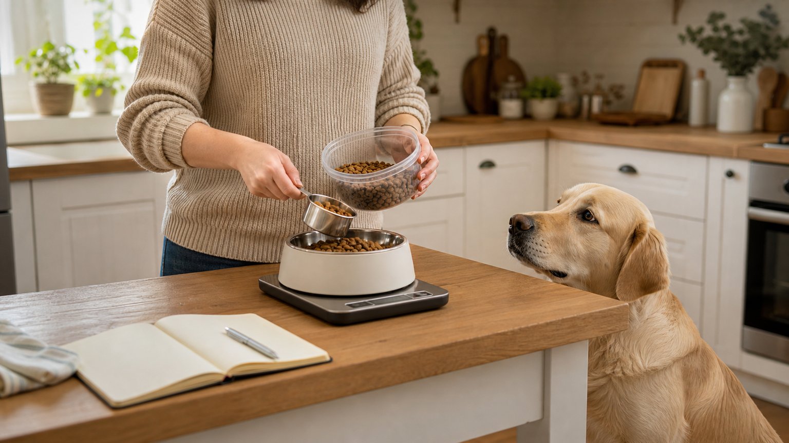 Ration mesurée pour chien diabétique avec carnet de suivi