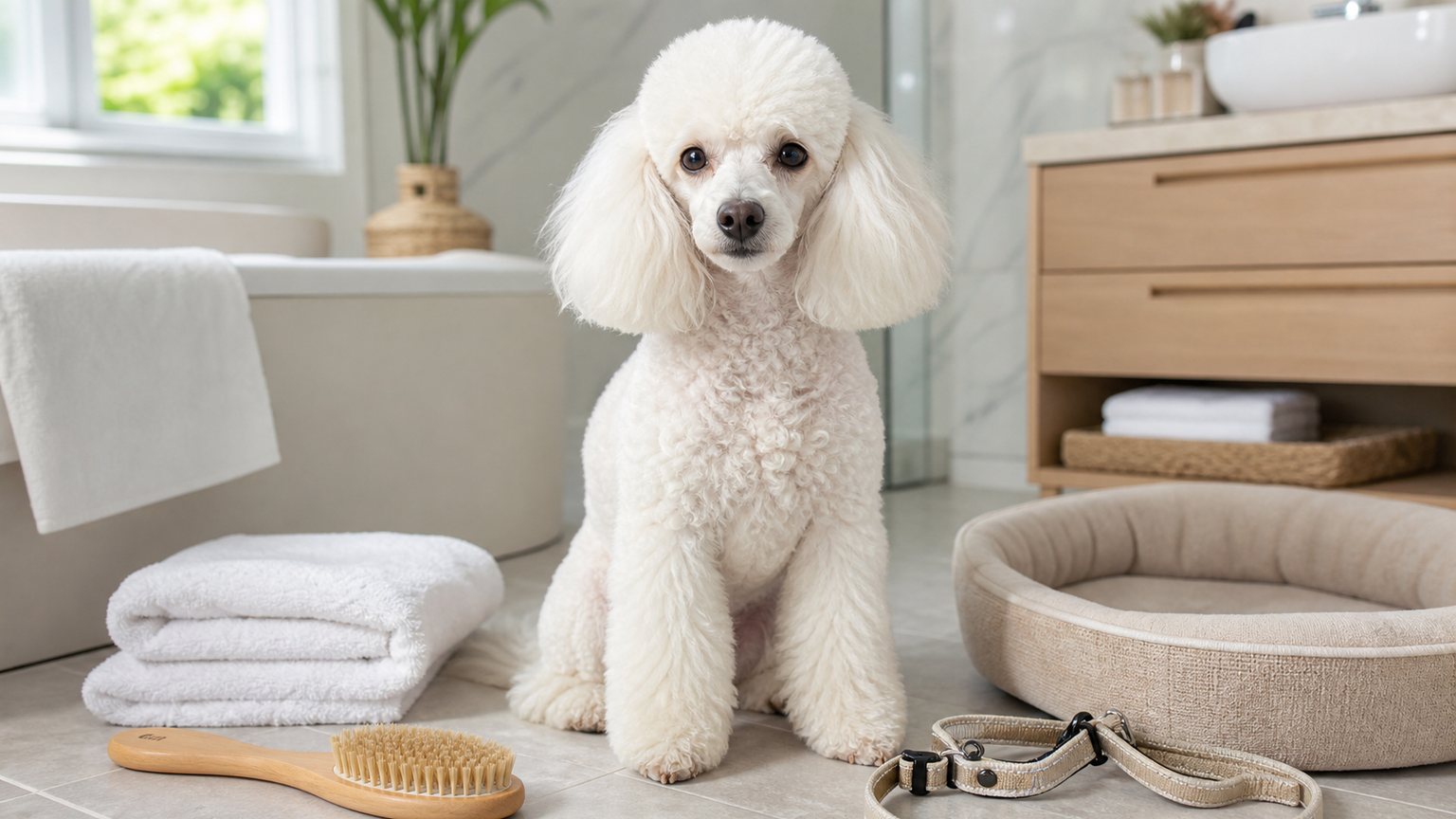 Caniche blanc : accessoires, soins et confort, les bons réflexes