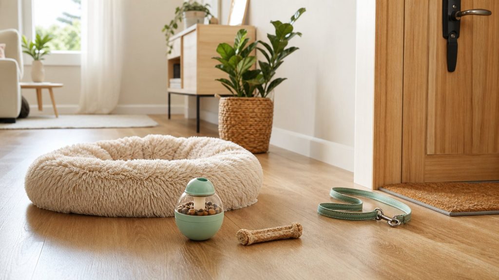 Accessoires d’occupation pour aider un petit chien à rester calme en appartement
