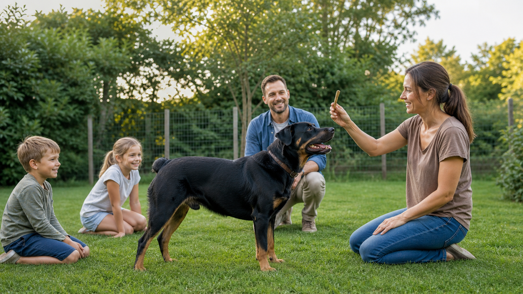 Rottweiler Labrador avec enfants : précautions et éducation
