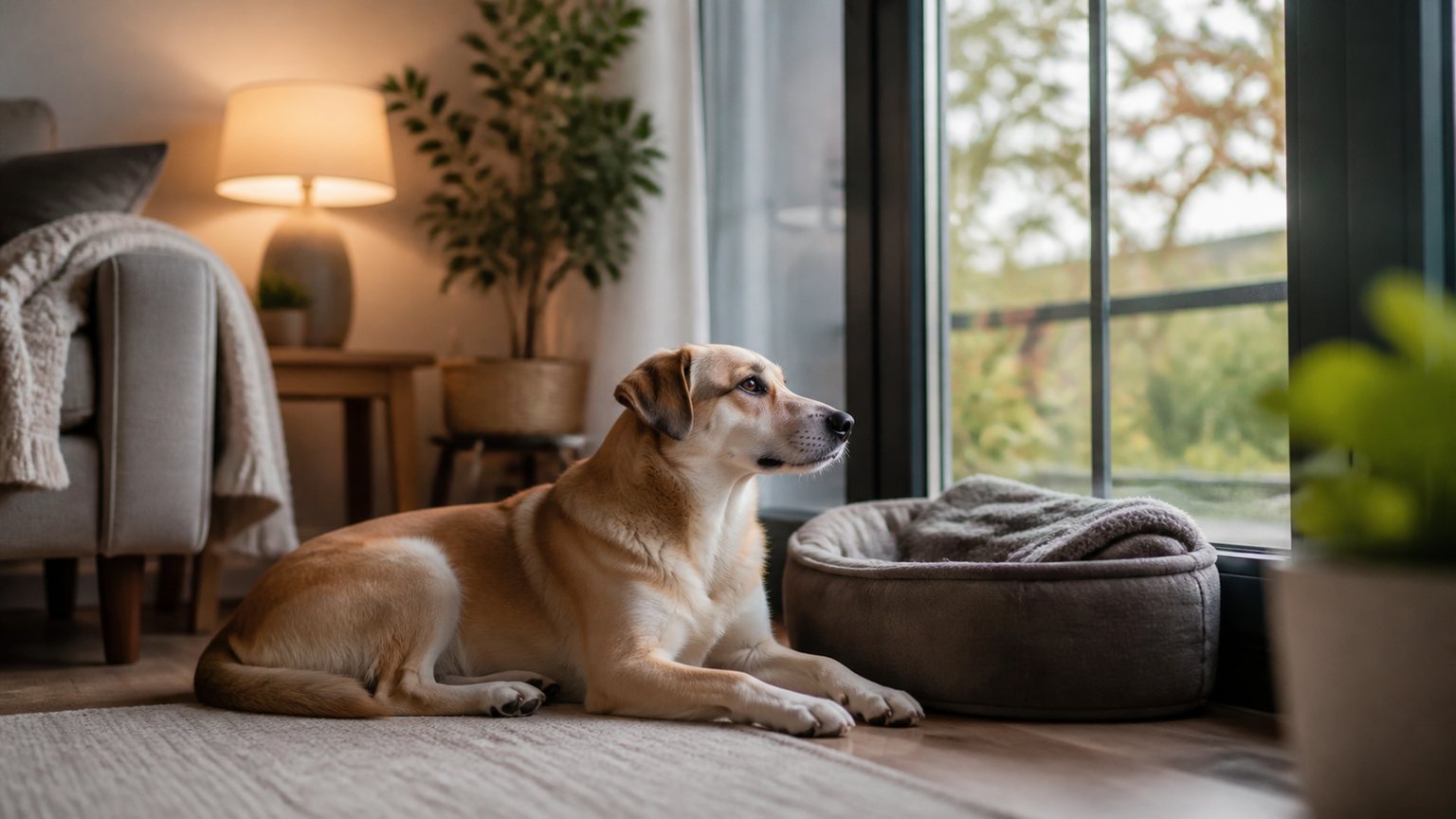Chien seul à la maison : durée, anxiété et progression