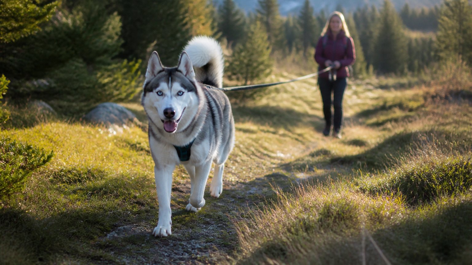 Siberian Husky énergique en extérieur