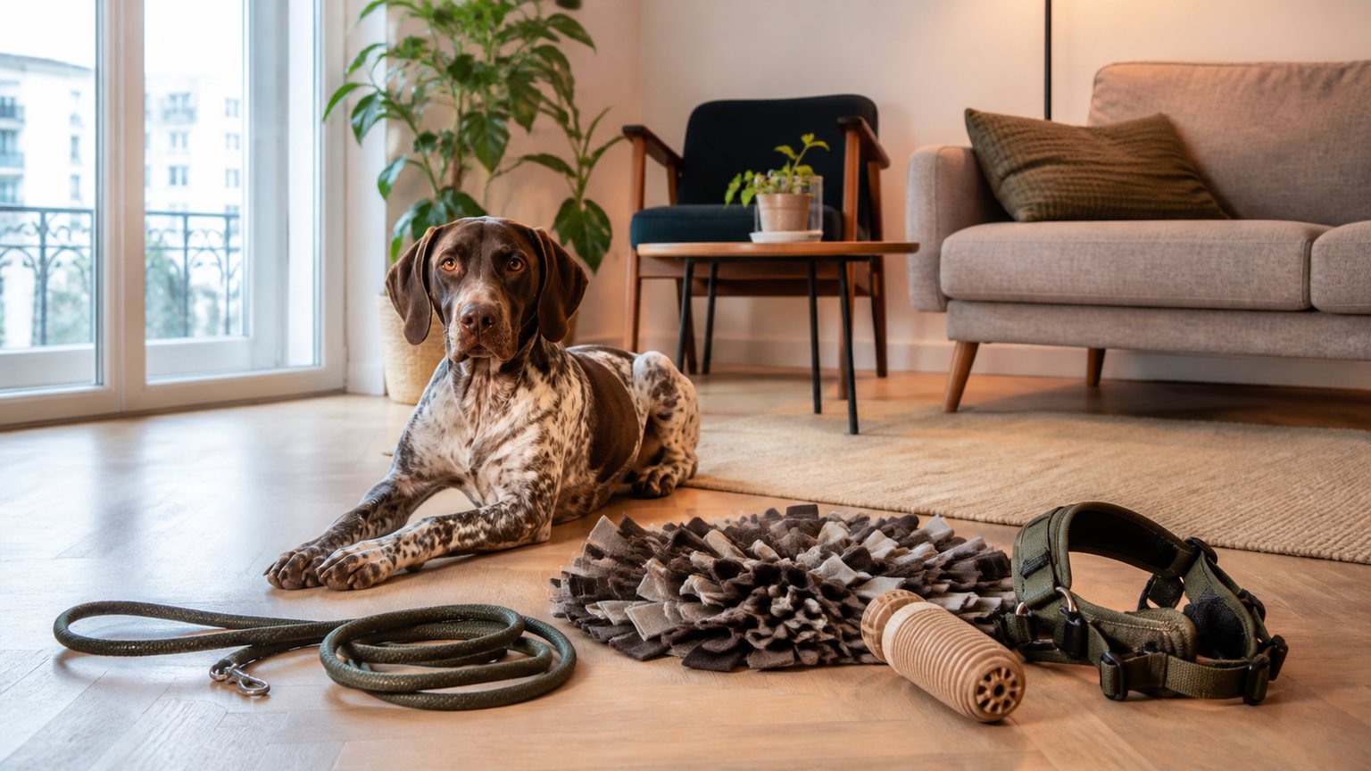 Accessoires utiles pour occuper un chien de chasse en appartement