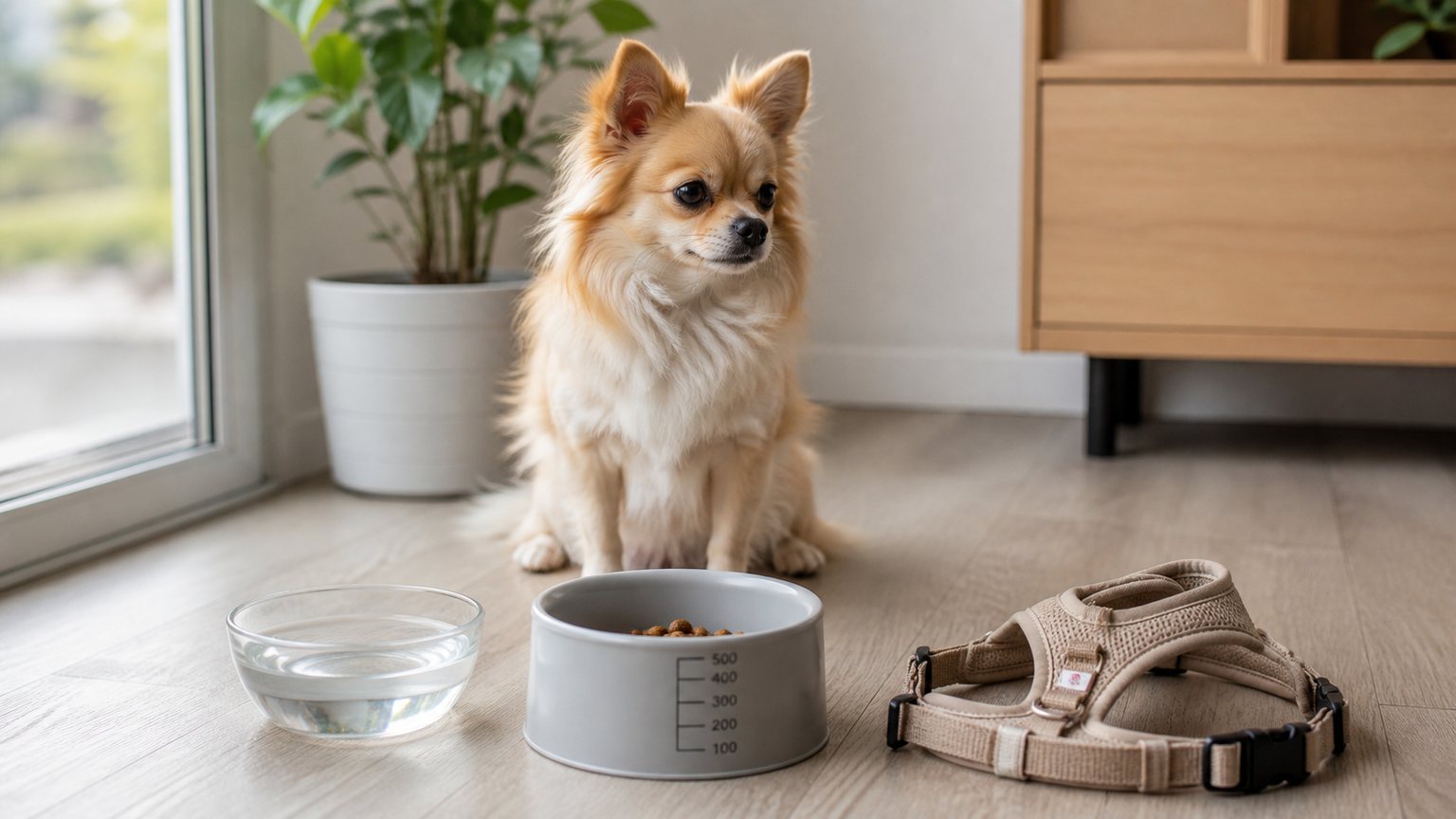 Futterportion für einen kleinen Pomeranian Chihuahua Mix