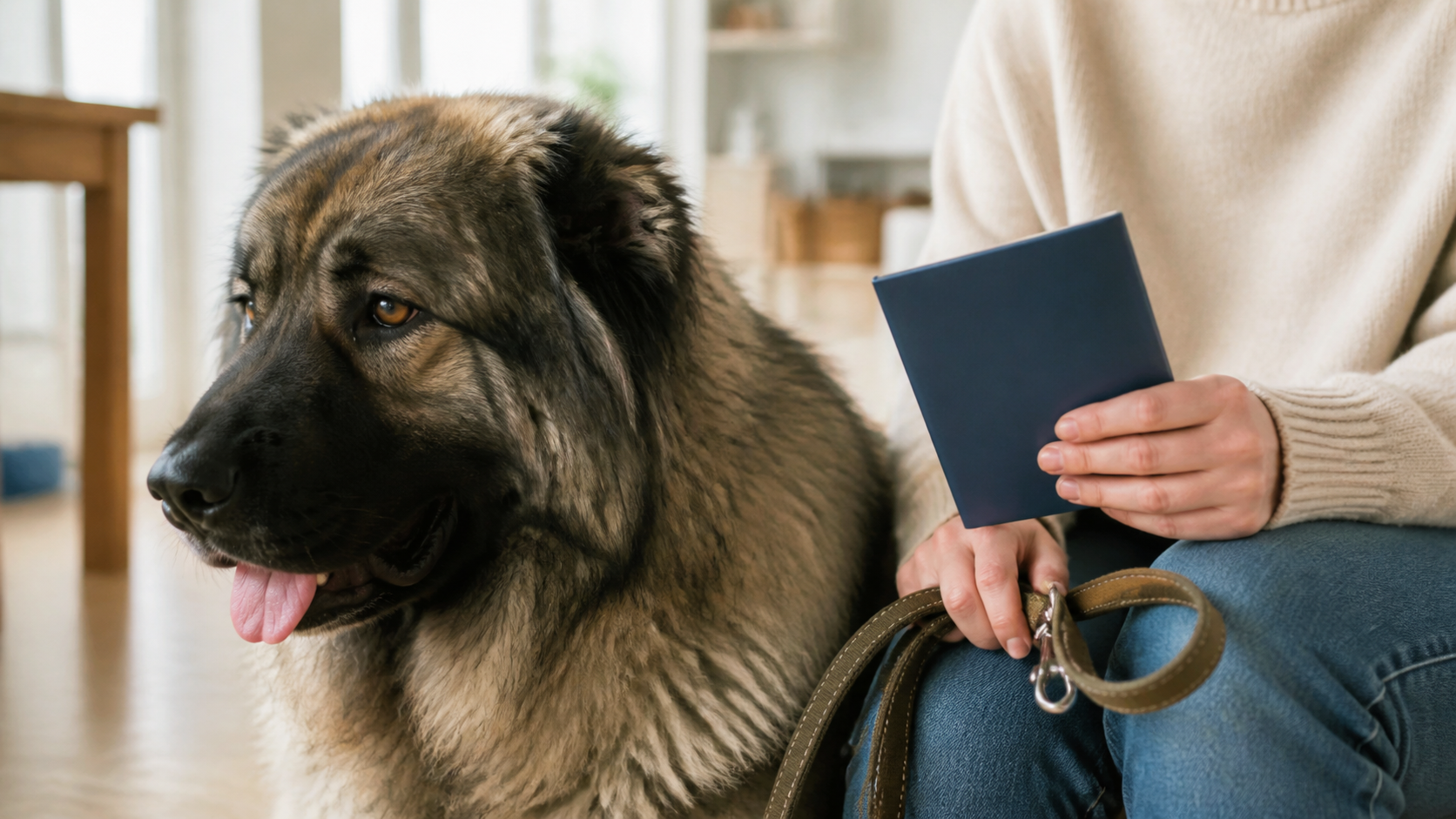 Carnet de santé et laisse pour Berger du Caucase