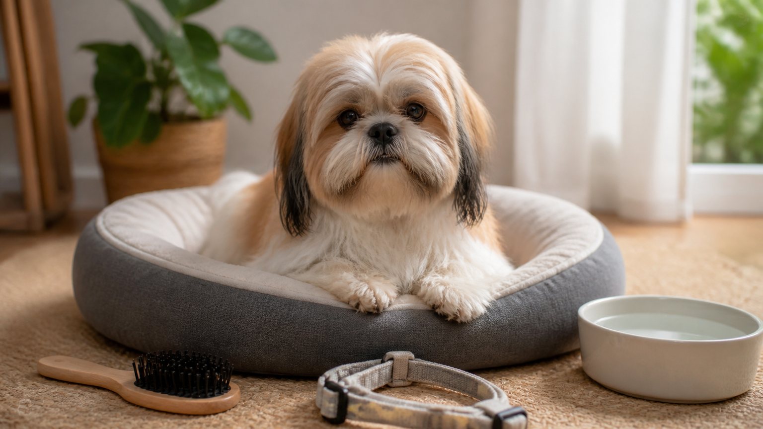 Rutina de cuidados en casa para un pekinés shih tzu