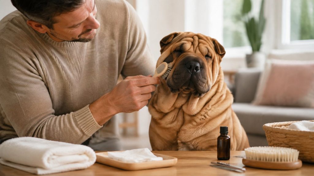Soins doux des plis du Shar Pei à la maison