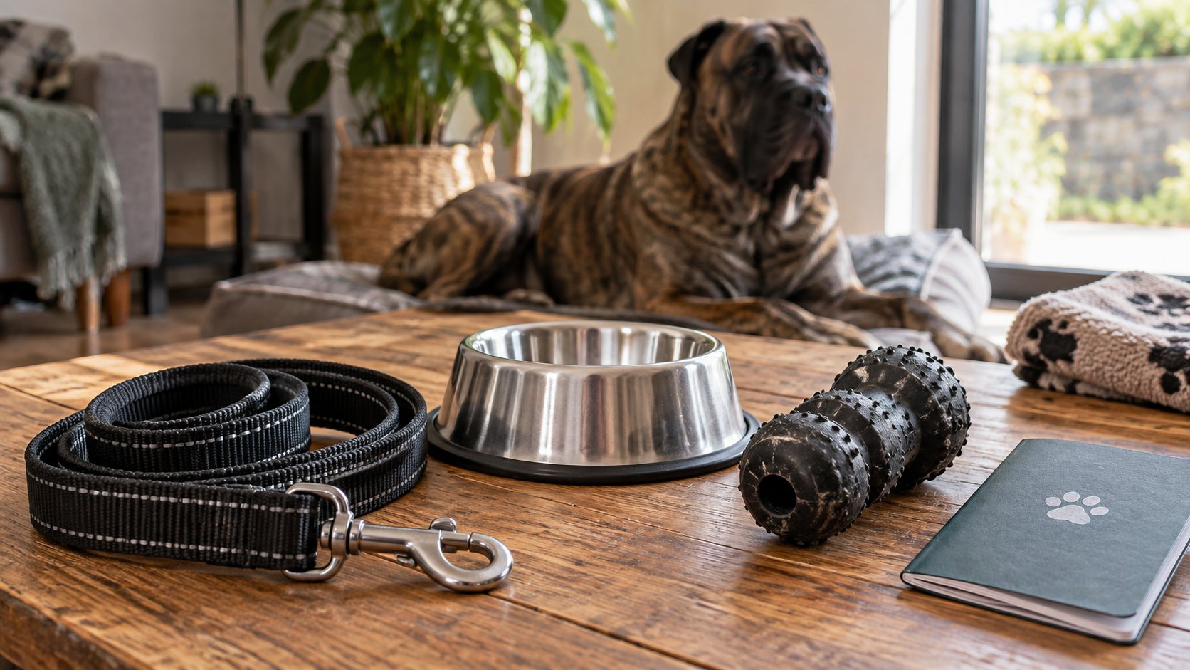 Accessoires robustes et carnet vétérinaire pour un Presa Canario
