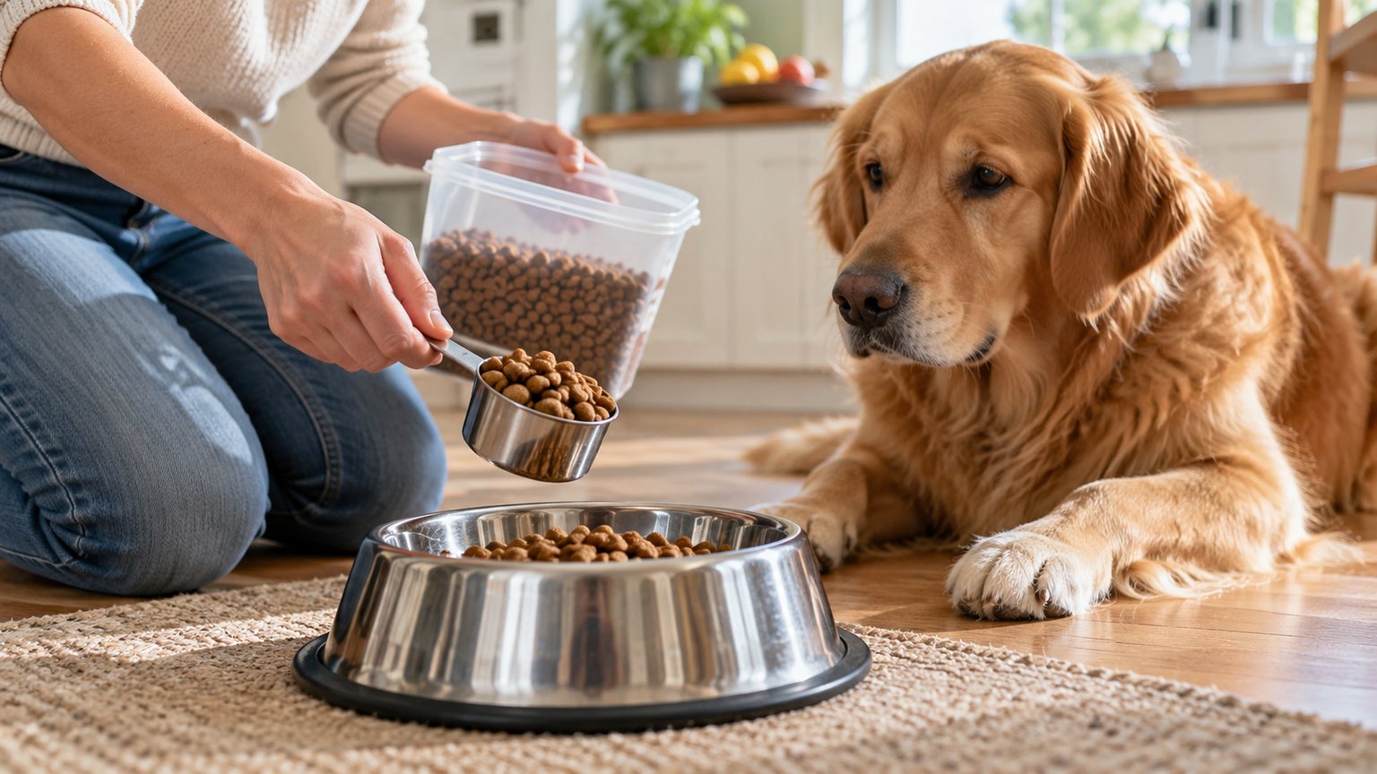 Dosage d’une ration de croquettes pour un grand chien